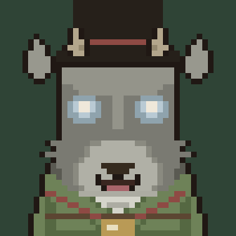 a stag with a gold grill and a coin bag